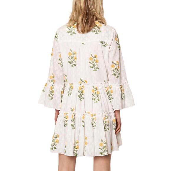 NEW KNIT & LOUNGE floral embroidered mini dress in white - Picture 3 of 5